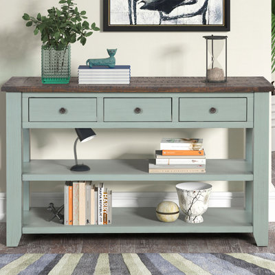 Console en bois avec 3 tiroirs et 2 tablettes inférieures pour le vestibule