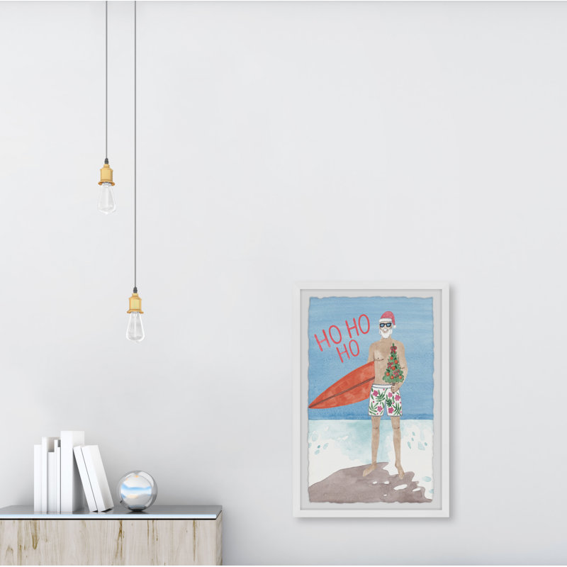 Surfboard And A Tree - Single Picture Frame Painting, 30cm H x 20cm W x 3.81cm D