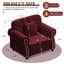 Canapé Chesterfield 41,3 po Mid-Century-820806612