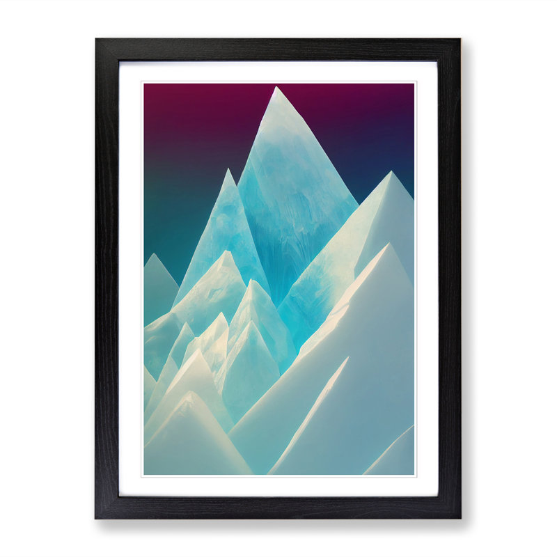Glacier Crystal - Picture Frame Print, Black, 64cm H x 46cm W x 2cm D