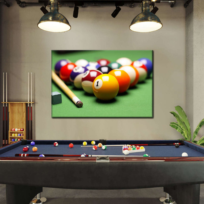 «Pool And Billiard Pool Game», reproduction sur toile, H 20 po x l 30 po x P 1,25 po