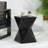 Black Prismatic Symmetry Concrete Side Table With Smooth Wood Grain Texture And Modern Prismatic Shape – Weather-Resistant Accent For Patio, Garden, Or Balcony