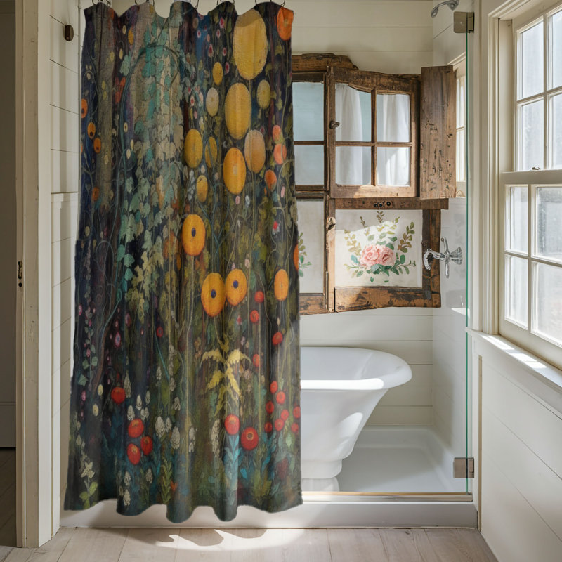 Rideau de douche Martain, H 74 po x l 71 po, Floral 2