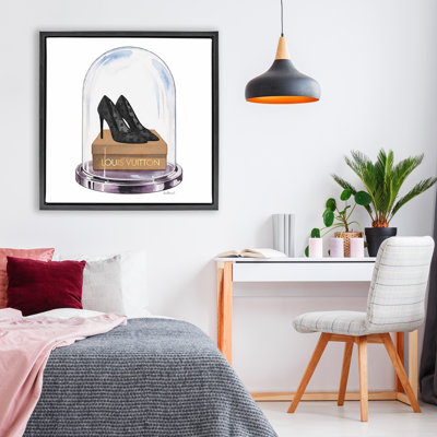Black Heels in Bell Jar Floating Frame, design by Amanda Greenwood