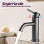 Robinet pour salle de bain à poignée simple en acier inoxydable noir mat