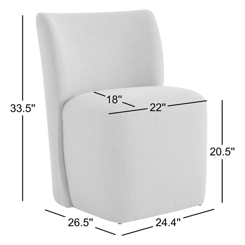 Chaise rembourrée Madie, Lin performance Performance Flint
