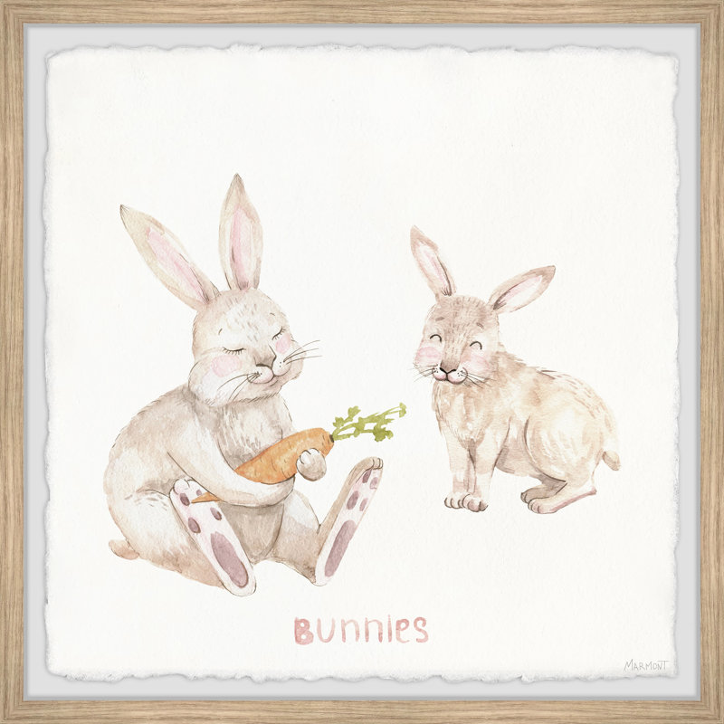 «Avila Rabbit Eating Carrots», reproduction encadrée, H 18 po x l 18 po x P 1,5 po