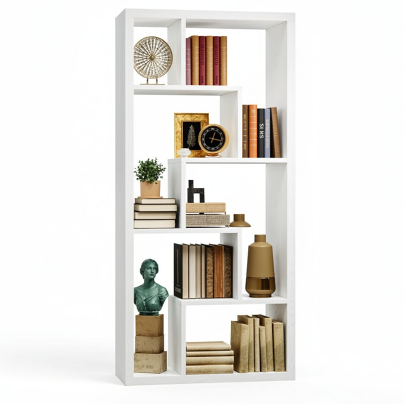 Bibliothèque à 6 cubes, tablette ouverte avec compartiment simple, utilisation horizontale, utilisation verticale, utilisation à l'envers
