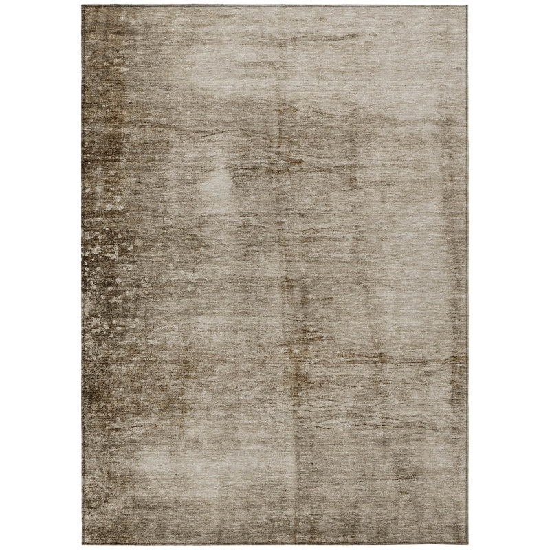 Machine Washable Indoor/Outdoor Xhevrie Beige Rug, Rectangle 5' x 7'6"