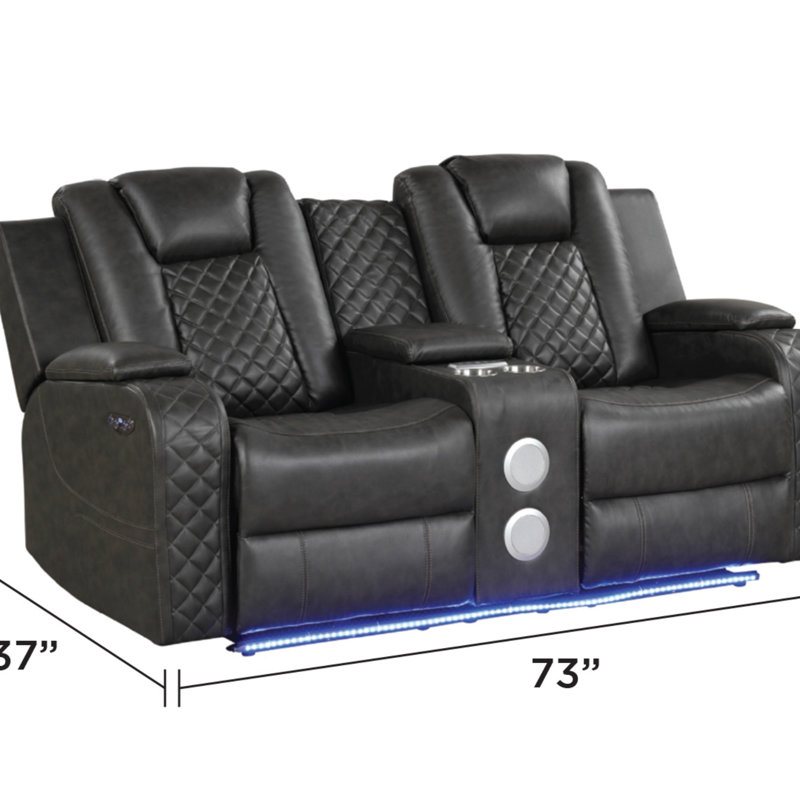 Ensemble de luxueux fauteuil inclinable électrique en similicuir avec appuis-tête réglables et éclairage à DEL pour un confort moderne