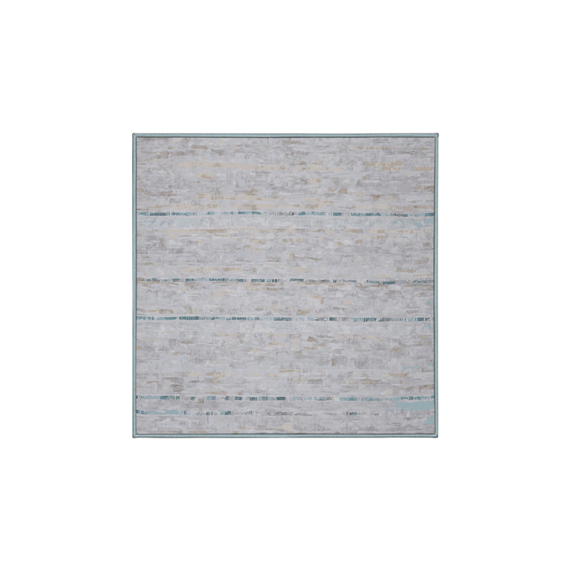 Tapis bleu lavable à la machine, Carré 6 pi