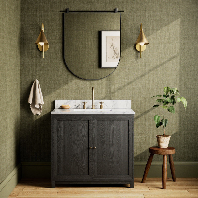 Sonata Single Bathroom Vanity, Black, 36"