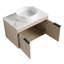 Meuble-lavabo mural 42 po avec lavabo en céramique et tablettes latérales