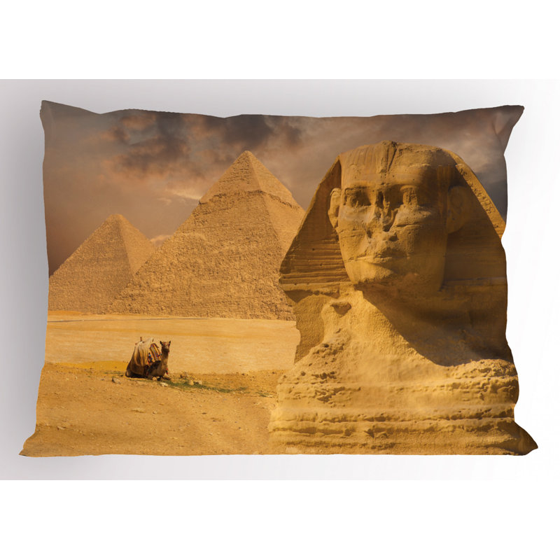 Brown/Gray Polyester Microfiber Piece Sham, Queen