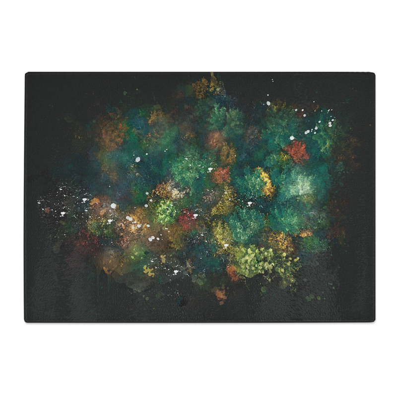 Tempered Glass Autumn Forest New Hampshire Paint Splash Chopping Board, 28.5 cm x 39 cm