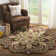 Novelty Floral Area Rug In Red / Taupe