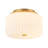 2 - Light Modern Ribbed Stripe Opal Drum Glass Semi Flush Mount