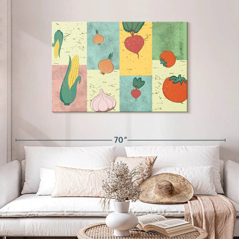 Yarlin Patchwork Vegetables, 30" H x 45" W
