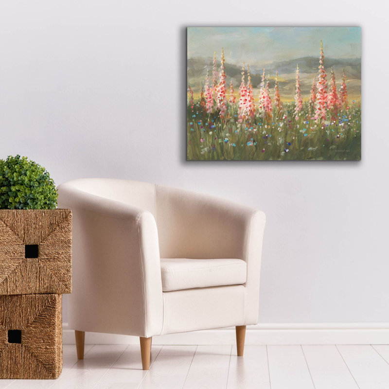 «Wild Foxglove Meadow» par Danhui Nai, art mural sur toile, H 26 po x l 34 po