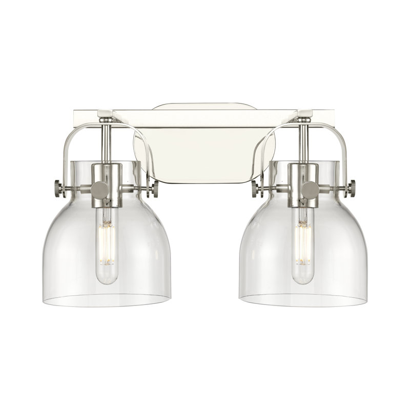 Éclairage pour meuble-lavabo mural 6 po Skycrest, Transparent, Nickel poli, Deux lumières