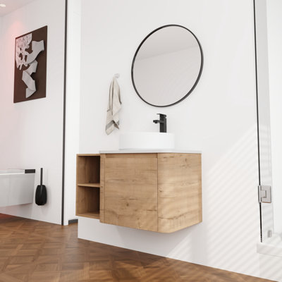 36'' Single Bathroom Floating Vanity With Quartz Top