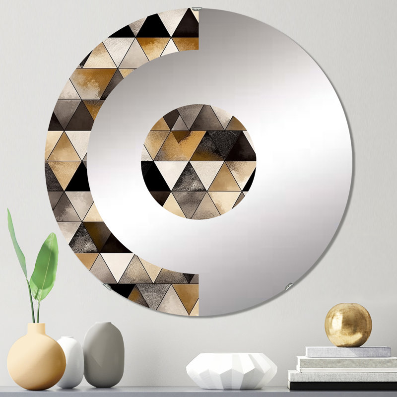 Wirrula - Miroir mural demi-cercle, 23,6 po x 23,6 po