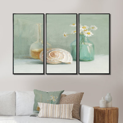 «Pastel Bath III - Farmhouse», ensemble d'art mural sur toile encadré