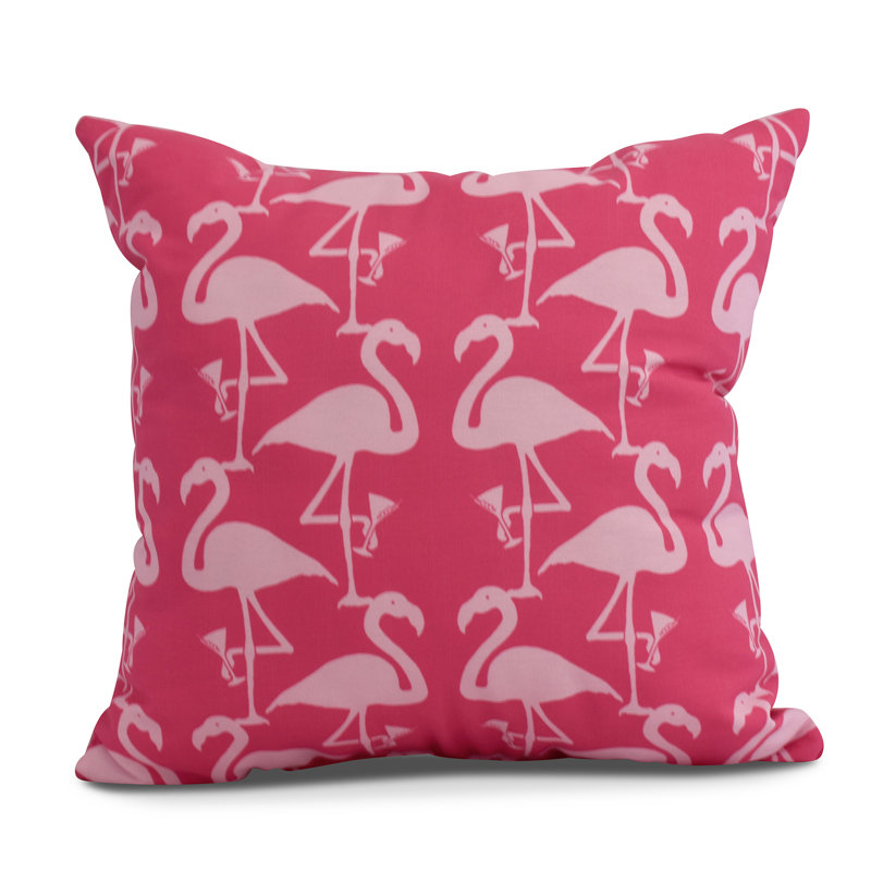 Housse et insert de coussin carré Palm Beach Flamingo, Rose/Rose pâle, 20 po x 20 po