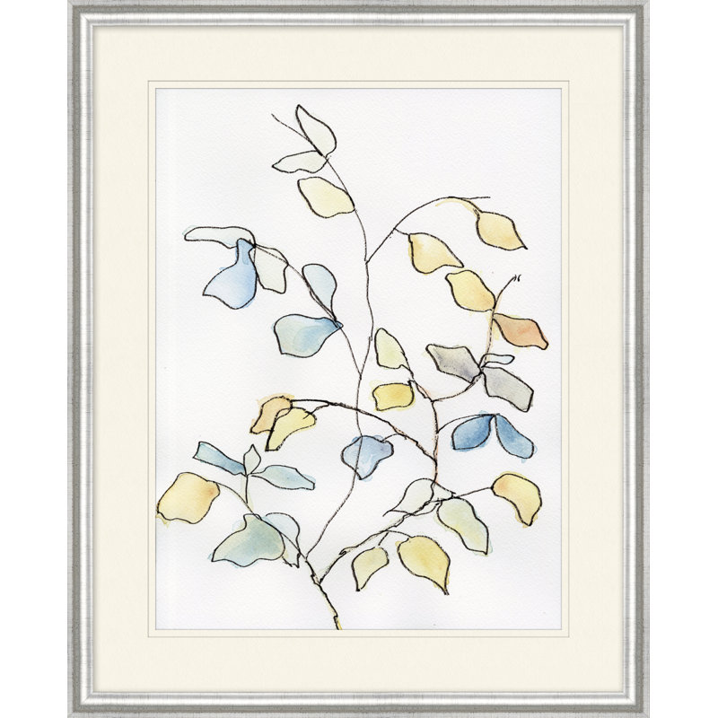Gestured Nature 6 - Peinture encadrée sur papier