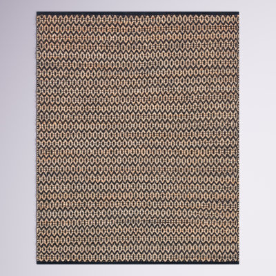 Alexandrina Geometric Handmade Power Loom Area Rug in Brown/Black