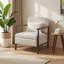 Chaise d'appoint Mid-Century moderne avec cadre en bois et coussin de taille-836370496-836370497