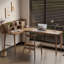 Bureau de coin en L en bois massif et table intégrée avec bibliothèque-1335874912-1335874925