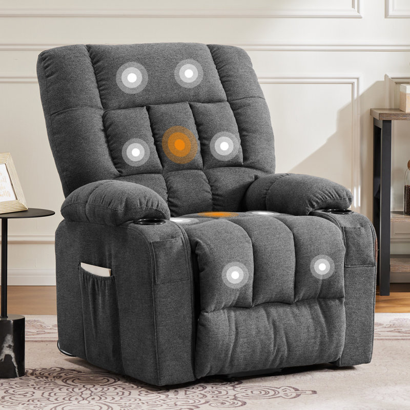 Ensemble de 2 fauteuils inclinables et releveurs Cohle, Gris, Brun