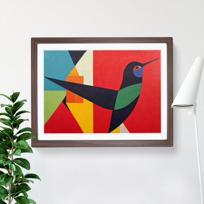 Hummingbird in Abstract Vol.2 1 Piece Single Picture Frame Wall Art