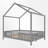 Wood Canopy Bed Floor House Bed With Fence-107927652-100810790