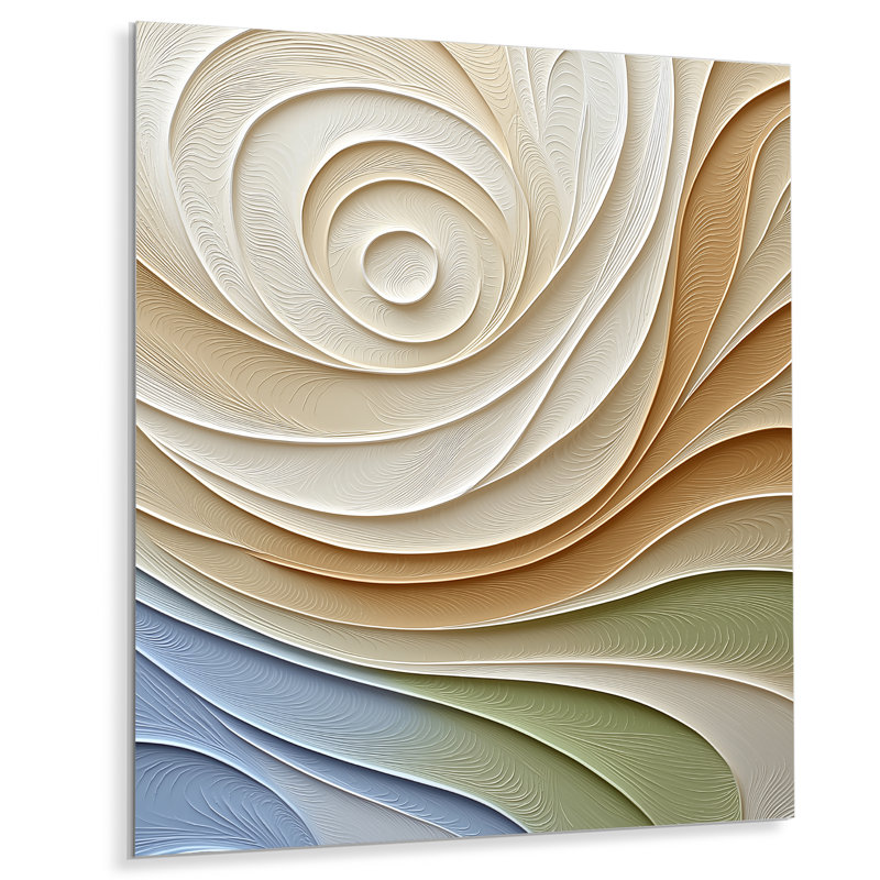 «Green and Beige Harmony Natural Element III - Botanicals», reproduction d'art moderne sur métal