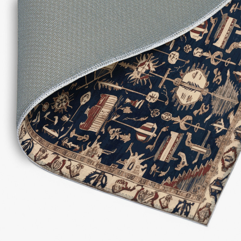 Tapis turc intérieur et extérieur gris, Rectangulaire 2 pi x 3 pi