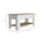 Table de rangement Austin, une tablette de table extensible, quatre pieds, tablette inférieure - chêne clair -1633586941