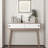 Entryway Table With 2 White Sliding Doors, Console Table With Storage Space And Wood Legs,Sofa Table Behind Couch For Hallway, Living Room, Natural Colour