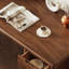 Nut-brown Rectangular Solid Wood With 3 Drawers Desk-171386336