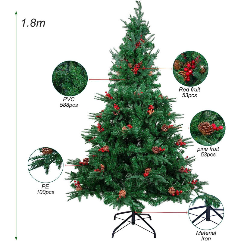 Andis Artificial Christmas Tree, 6 ft