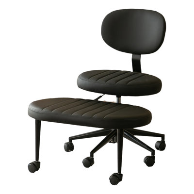 Ergonomic Swivel Office Chair With Backrest Support And Casters, Featuring An Adult-sized Multi-angle Cross-legged Design