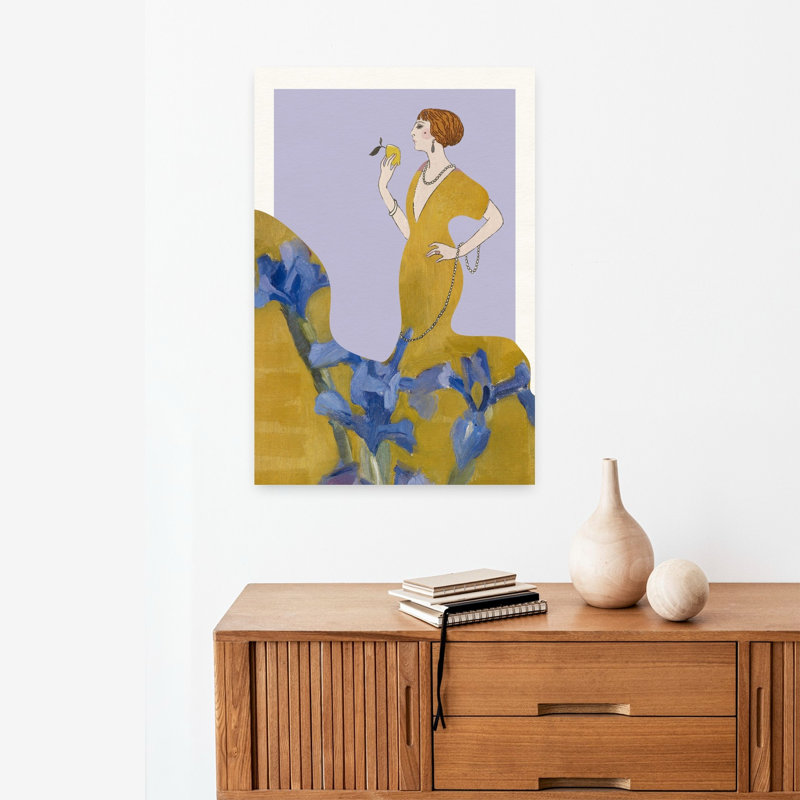Golden Flapper au milieu d'iris, 24" H x 16" W