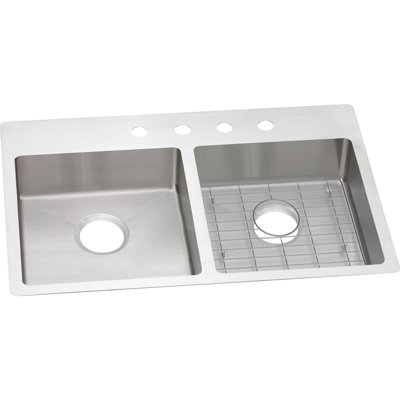 Évier de cuisine encastré à double cuve avec grille d’évier l 33 po x l 22 po crosstown