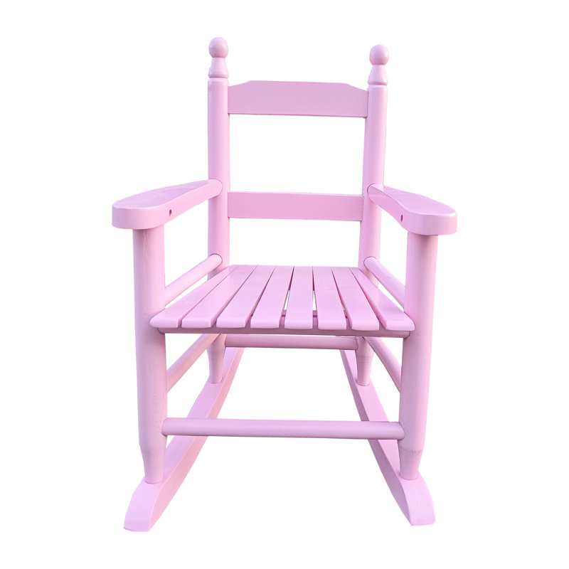 Fauteuil à bascule rose à motifs - Bois massif pour intérieur et extérieur - Capacité de charge de 50 kg - Montage facile - Disponible en version simple et sophistiquée