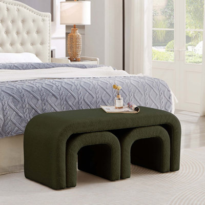 Ensemble de 3 tabourets en forme de U modernes pour une utilisation multifonctionnelle dans le vestibule, la chambre à coucher et le salon