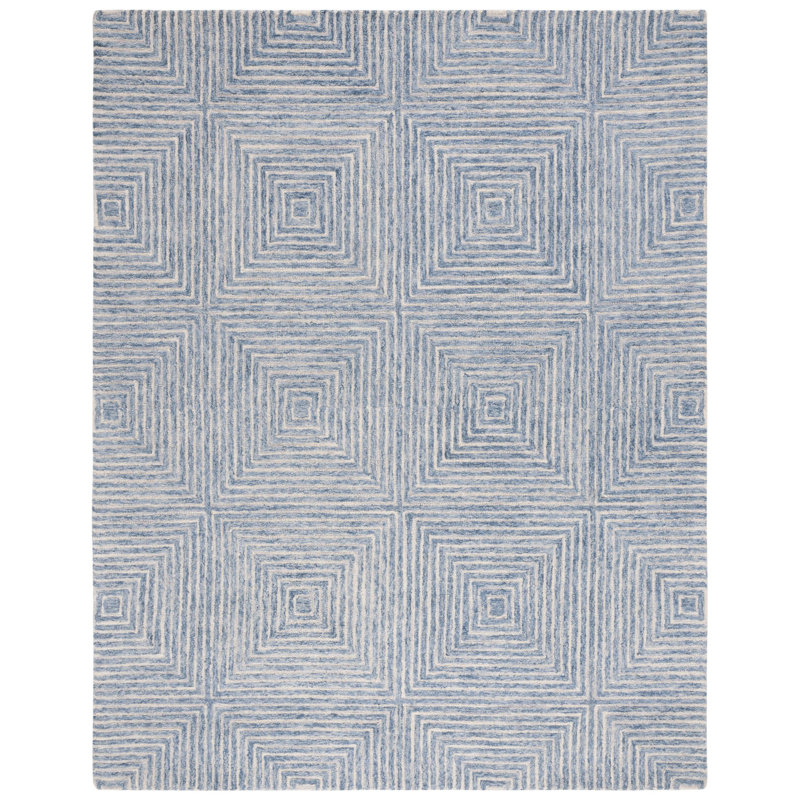 Metro Hand Tufted Wool And Cotton With Latex Geometric Rug, Rectangle 8' x 10'