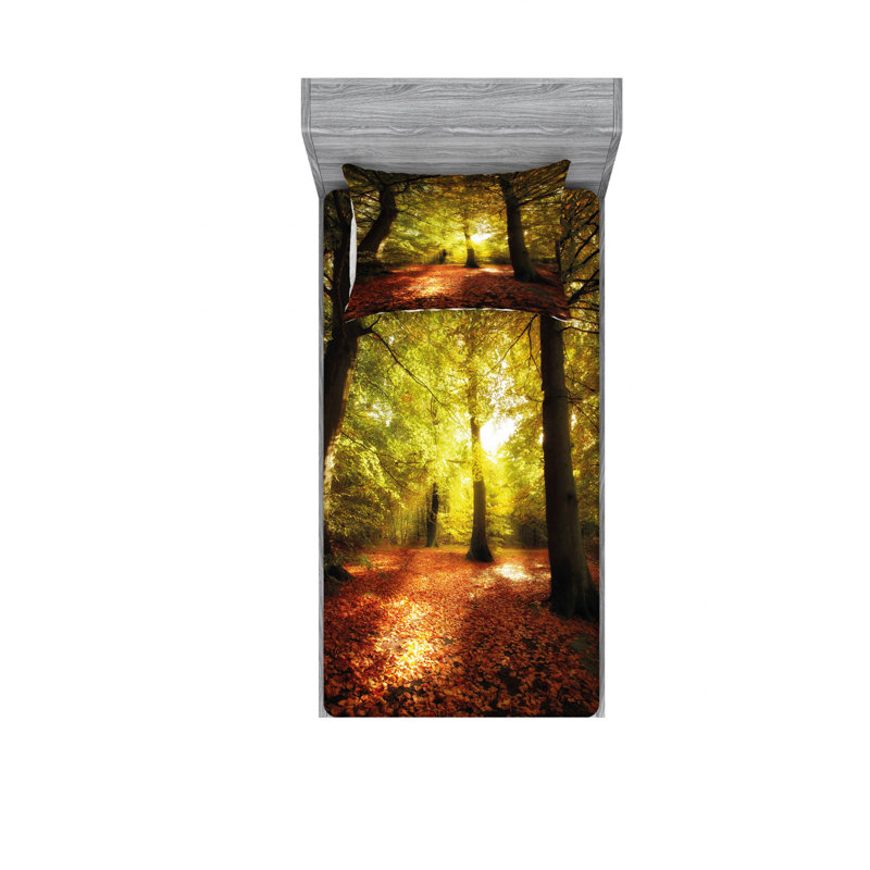 Ensemble de draps Blurry Hazy View, Ensemble de draps pour lit simple avec drap-housse