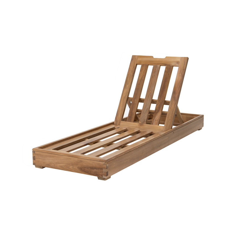 Chatsworth Outdoor Teak Chaise Lounge, Natural