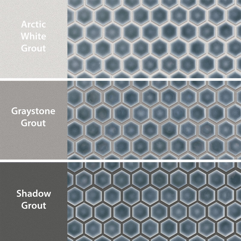 Hudson 1" x 1" Porcelain Honeycomb Mosaic Wall & Floor Tile, Storm Gray